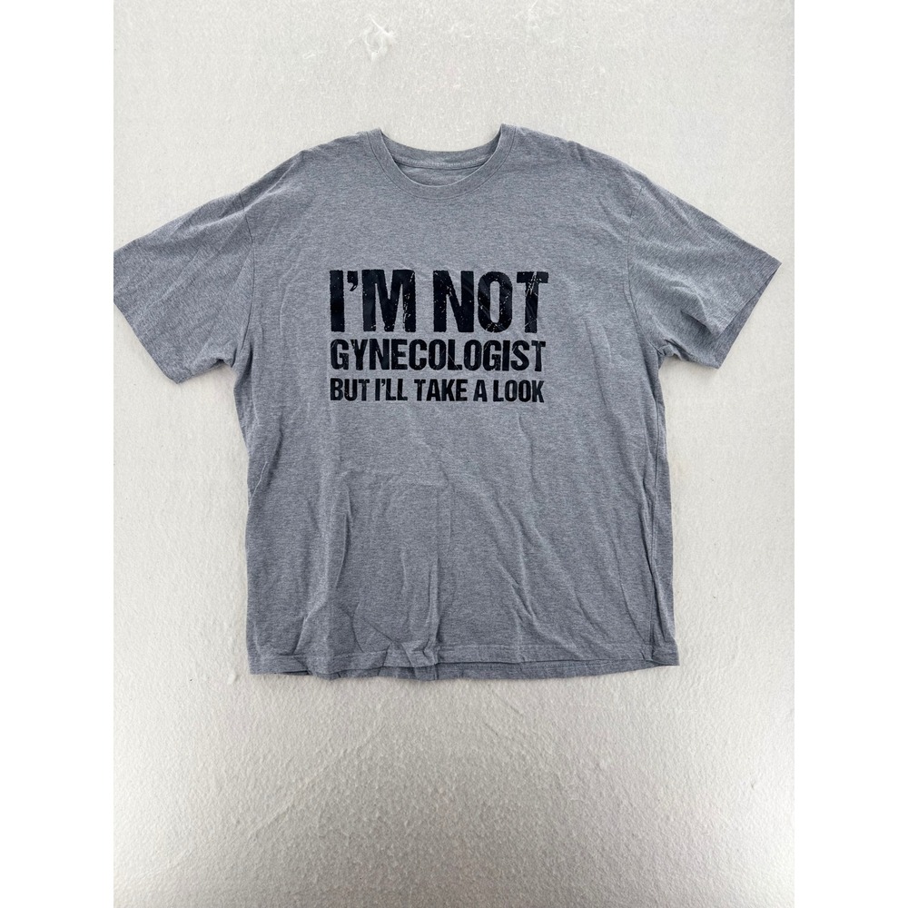 Unbranded - Graphic Tee I'm Not A Gynecologist Funny - Gray - 2XL - Mens